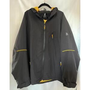 Men’s Mascot Black and Yellow Hooded Jacket Size 2XL